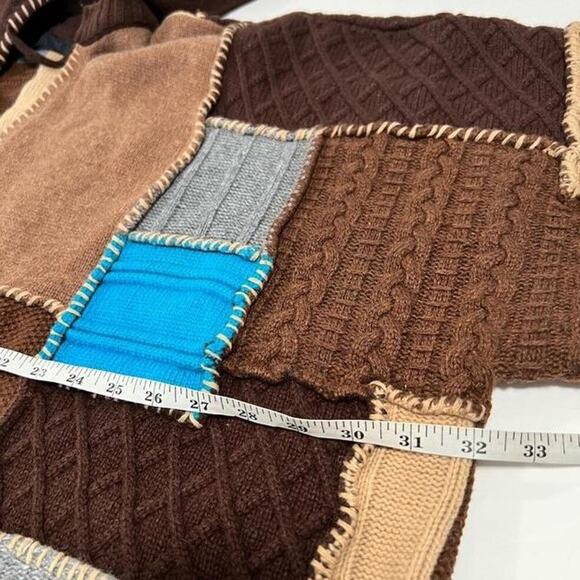 Y2K L.A.M.B oversized multi color patchwork Poncho Sweater, Rare! - Picture 7 of 8